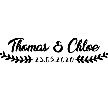Sticker mariage voiture laurier personnalisé - TenStickers