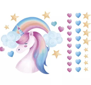 Sticker mural licorne style nordi - TenStickers