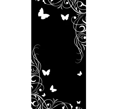 Sticker fenêtre papillon et fleur - TenStickers