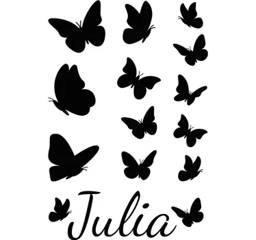 Sticker fenêtre papillons avec nom personnalisable - TenStickers