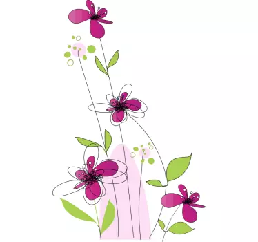 autocollant mural fleurs violettes - TenStickers