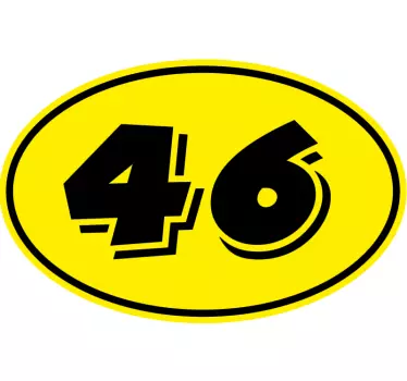 Sticker moto jaune et noir chiffre personnalisable - TenStickers