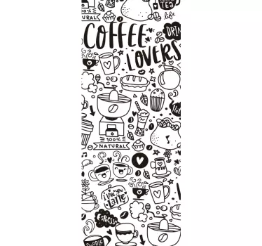 Sticker fenêtre cuisine motif café - TenStickers