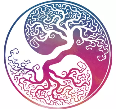 stickers muraux arbre vie arbre yin yang - TenStickers