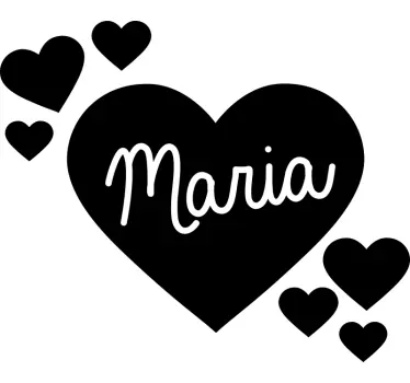 Sticker de porte personnalisable et cœur  - TenStickers