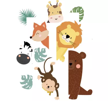 Sticker animaux sauvages pour la porte - TenStickers