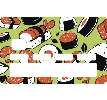 Sticker carte bancaire motif sushi - TenStickers