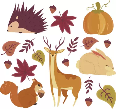 Sticker mural Animaux de la forêt - TenStickers
