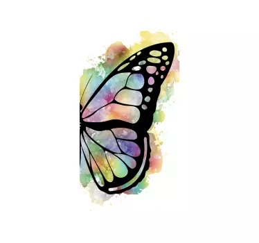 Autocollant de porte en verre beau papillon - TenStickers