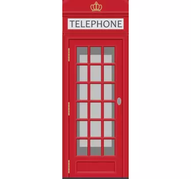 Sticker porte cabine téléphonique rouge - TenStickers