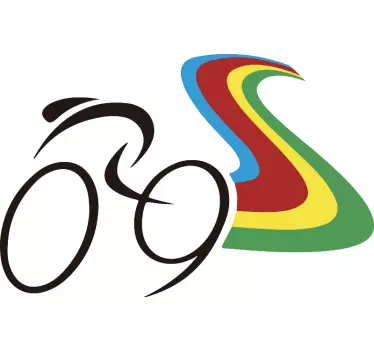 Sticker pour voiture dessin silhouette de cycliste - TenStickers
