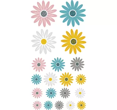 Sticker mural Ensemble de fleurs - TenStickers
