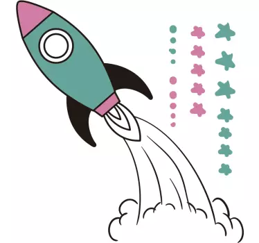 Autocollant espace fusée - TenStickers