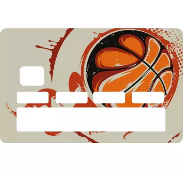 Sticker carte bancaire design éclaboussures basket - TenStickers