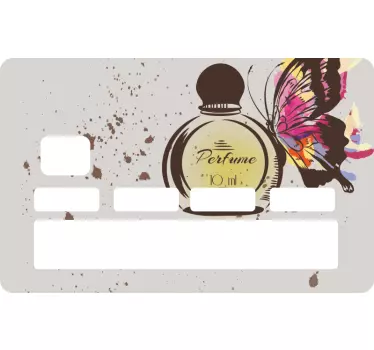 Sticker carte bancaire bouteille de parfum papillon - TenStickers