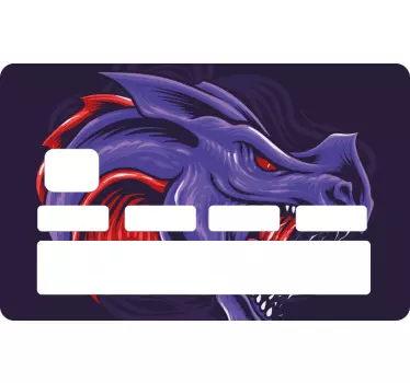 Sticker carte bancaire tête de dragon menaçante - TenStickers