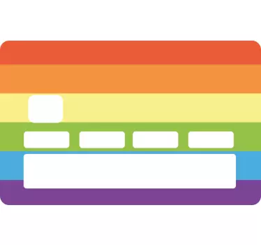 Sticker carte bancaire rayures arc-en-ciel - TenStickers