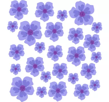 Autocollant vélo petites fleurs violettes - TenStickers