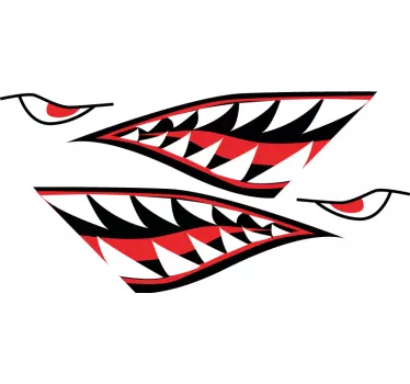 Autocollant vélo visage et dents de requin - TenStickers