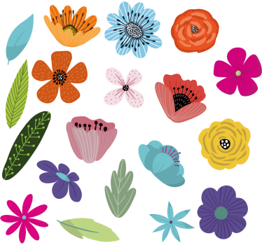 Autocollant vélo ensemble de fleurs - TenStickers