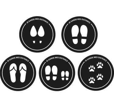 Sticker de Sol Je garde mes distances - TenStickers