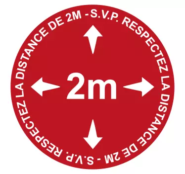 Sticker de Sol Garder une distance de 2m - TenStickers