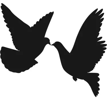 Sticker fenêtre oiseaux motif silhouettes colombes - TenStickers