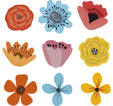 Autocollant vélo Fleurs colorées - TenStickers
