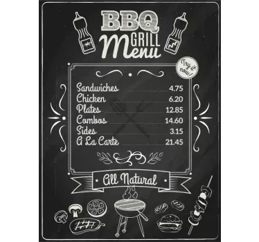 Sticker frigo barbecue menu - TenStickers