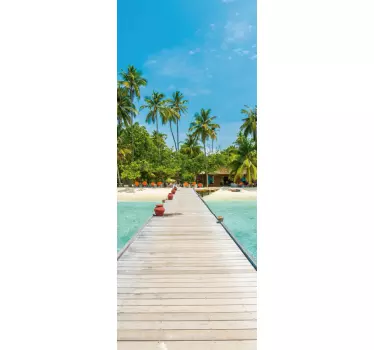 Sticker de Porte Ponton et plage - TenStickers