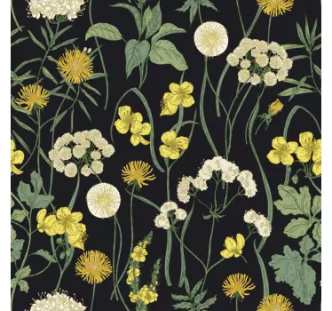 Sticker déco meuble Motif fleurs jaunes - TenStickers
