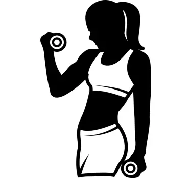 Sticker mural Sport Gym femme et haltère - TenStickers