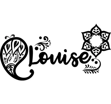 Sticker personnalisable paisley et prénom - TenStickers