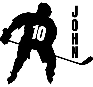 Sticker Joueur de hockey personnalisable - TenStickers