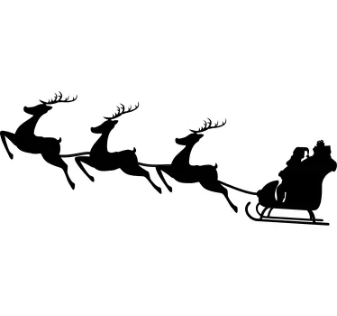 Sticker Vitre Noel Père noël sur son traîneau - TenStickers