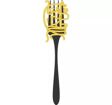 Sticker Cuisine Alimentation Fourchette avec spaghetti - TenStickers