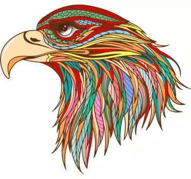 Sticker d'Oiseau Tête d'aigle plumes - TenStickers