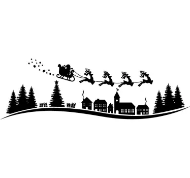 Sticker Noël le Père Noël volant - TenStickers
