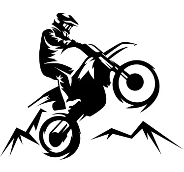 Autocollant moto cross Motocycliste - TenStickers