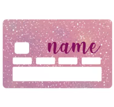 Sticker carte bancaire rose pailleté personnalisable - TenStickers
