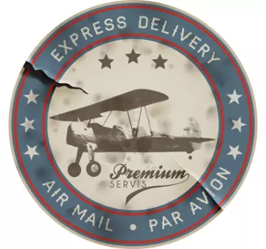 Sticker vintage badge avion - TenStickers