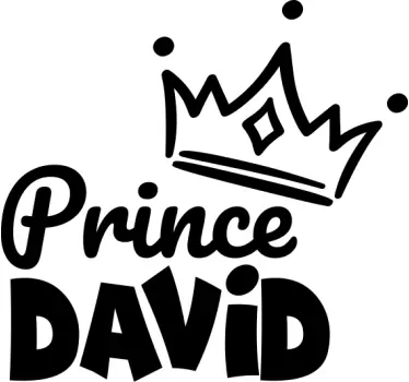 Sticker de Porte Couronne de prince avec nom - TenStickers
