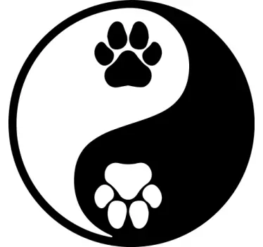 Autocollant voiture patte de chien yin yang - TenStickers