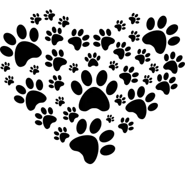 Sticker Mural Coeur de patte de chien - TenStickers