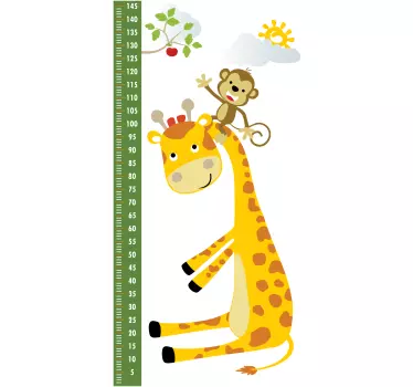 Autocollant Toise Tableau des animaux heureux - TenStickers