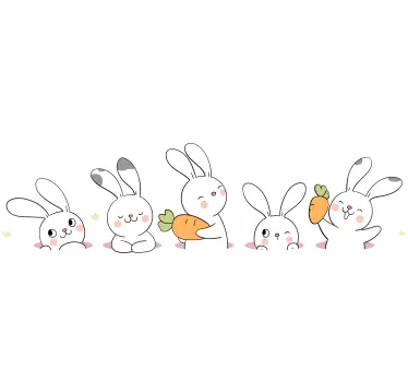 Sticker Mural Dessin Animé Petite vie de lapin - TenStickers