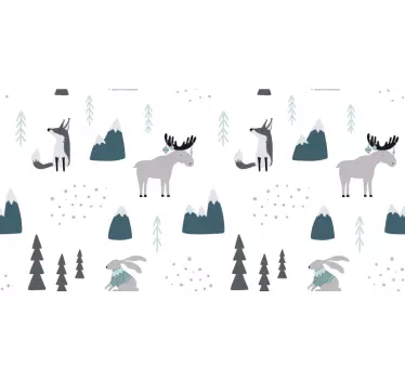 Sticker Deco Meuble Animaux de style nordique avec des points - TenStickers