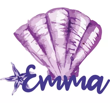 Autocollant Personnalisé Coquillage violet et étoile de mer - TenStickers
