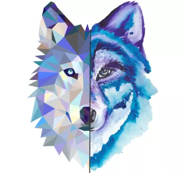 Sticker animaux sauvages visage de loup - TenStickers