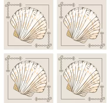 Autocollant Carrelage Carreaux de coquillages grands et petits - TenStickers